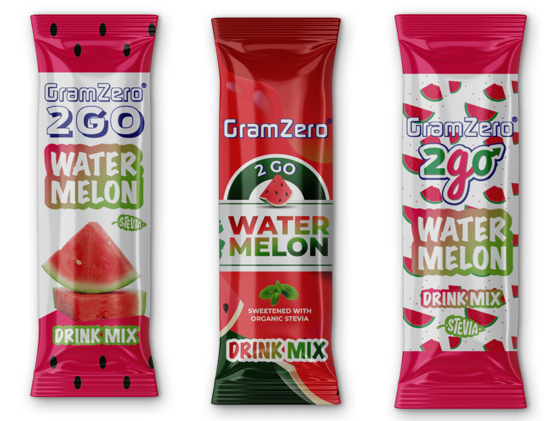Gram Zero Water Melon Packaging Design-min